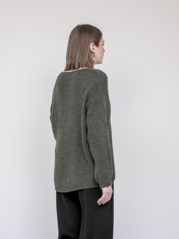 Pull col V KLORIANE - Kaki