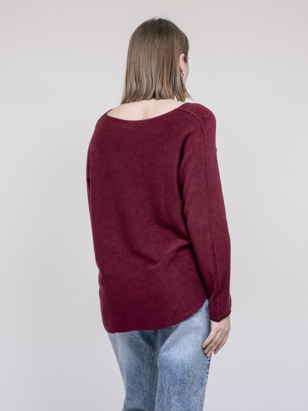 Pull col V KORNELIA - Bordeaux