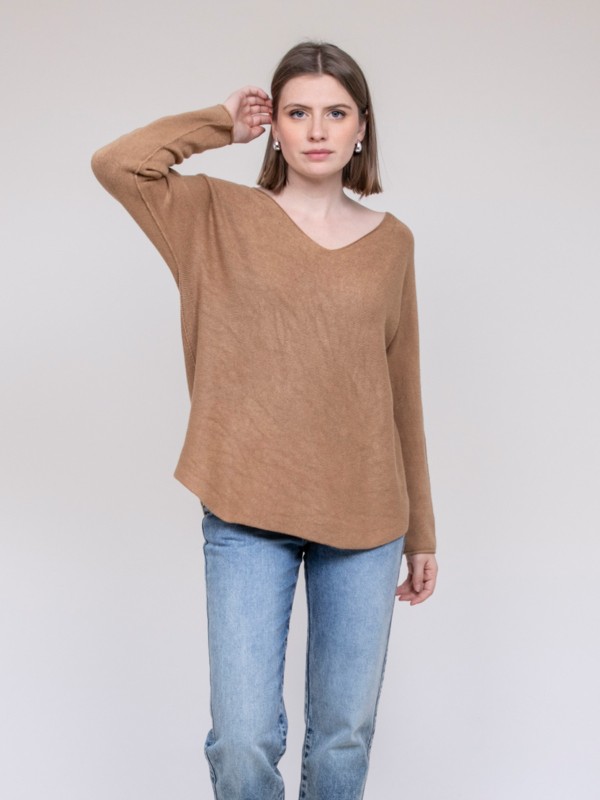 Pull col V KORNELIA - Camel