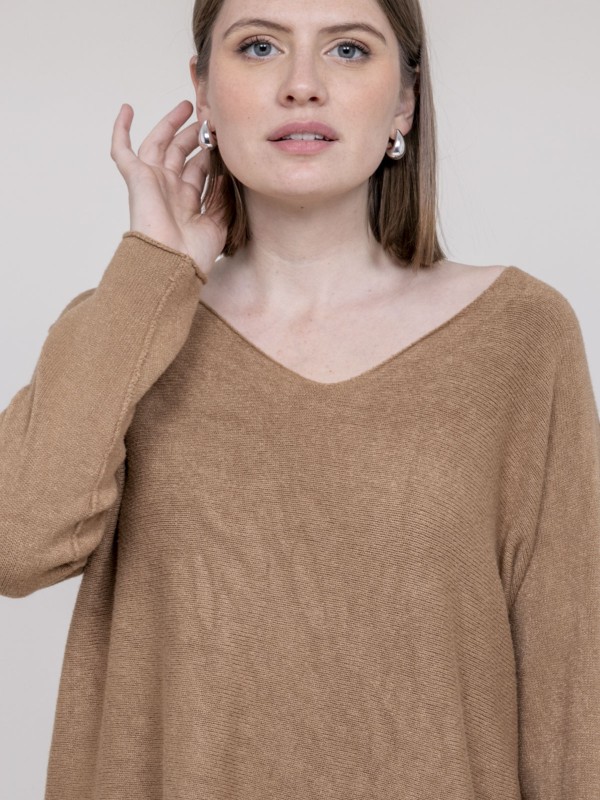 Pull col V KORNELIA - Camel