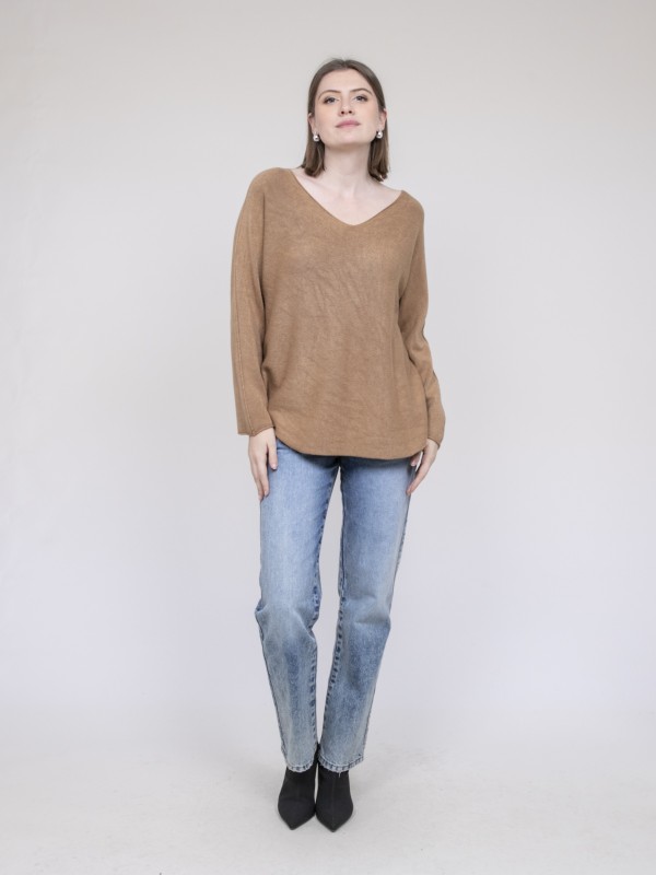 Pull col V KORNELIA - Camel