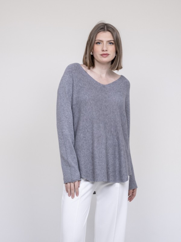 Pull col V KORNELIA - Gris