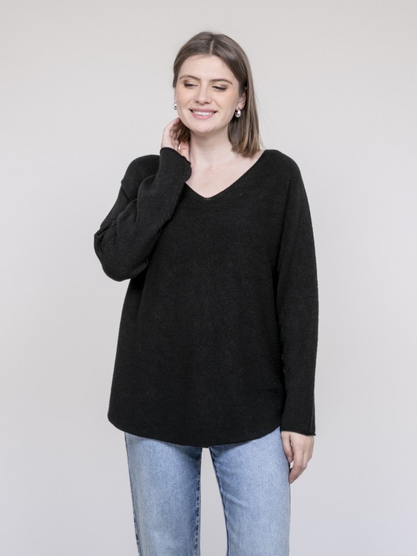 Pull col V KORNELIA - Noir