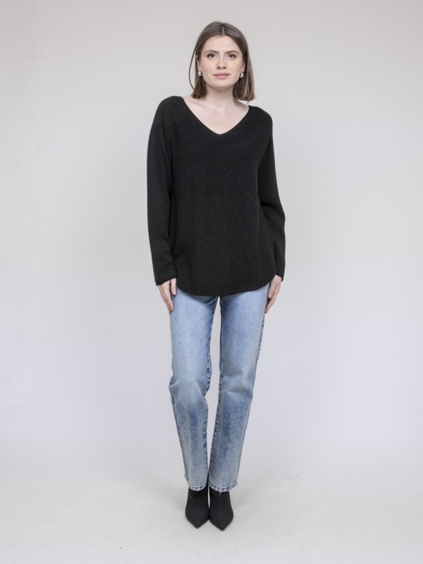 Pull col V KORNELIA - Noir