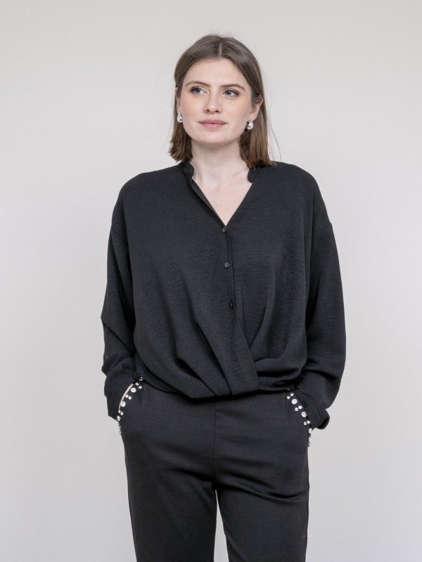 Chemise croisée devant en...