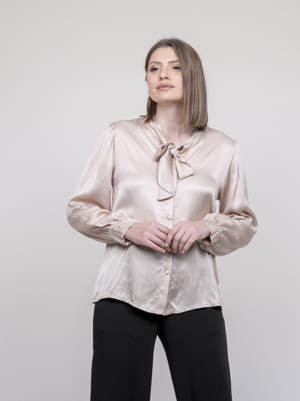 Chemise satinée ODINA - Beige