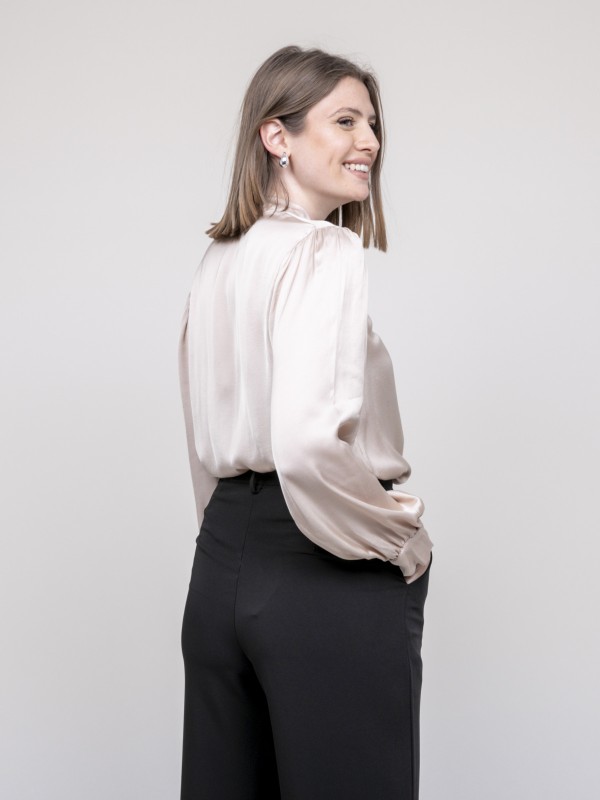 Chemise satinée ODINA - Beige