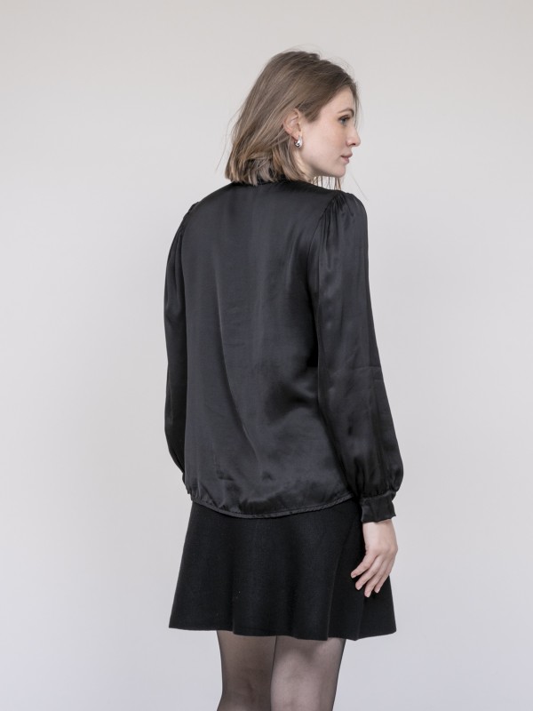 Chemise satinée ODINA - Noir