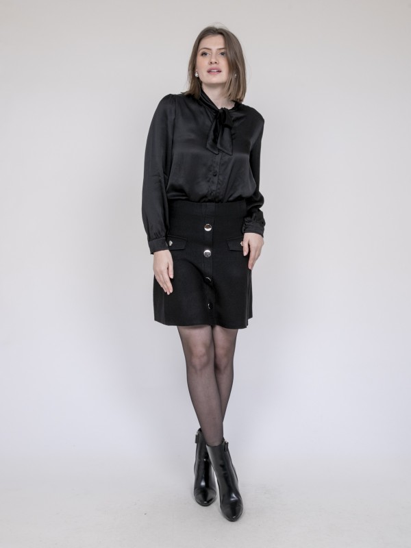 Chemise satinée ODINA - Noir