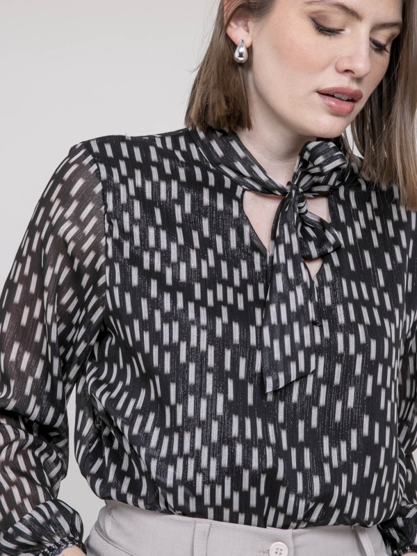 Blouse imprimée ODIVINE - Noir