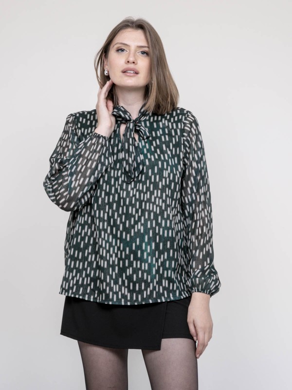 Blouse imprimée ODIVINE - Vert