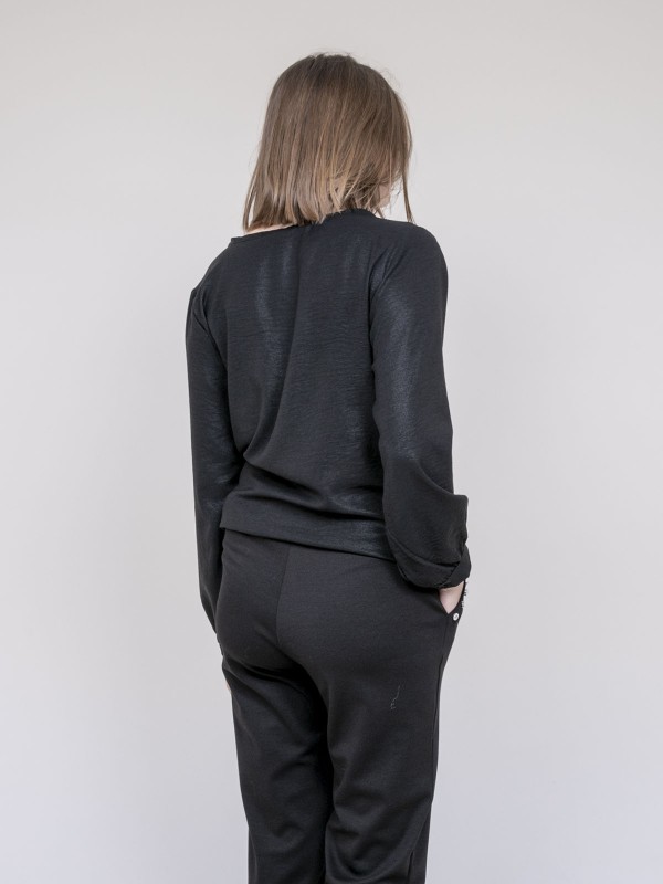 Blouse satinée ONESTA - Noir