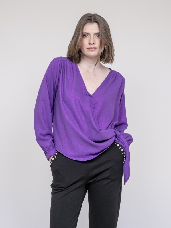 Blouse satinée ONESTA - Violet