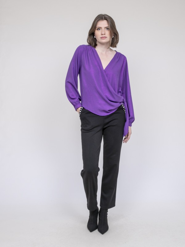Blouse satinée ONESTA - Violet