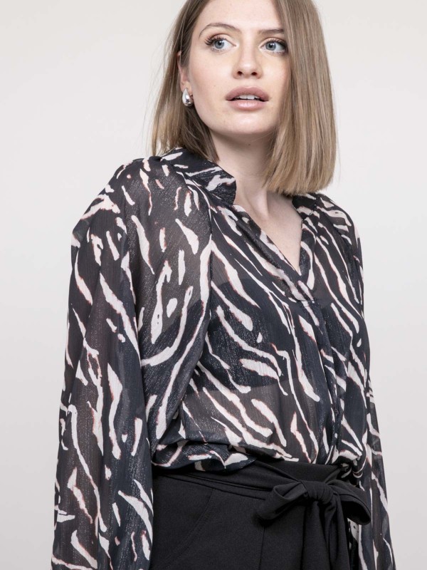 Blouse imprimée zébrée...
