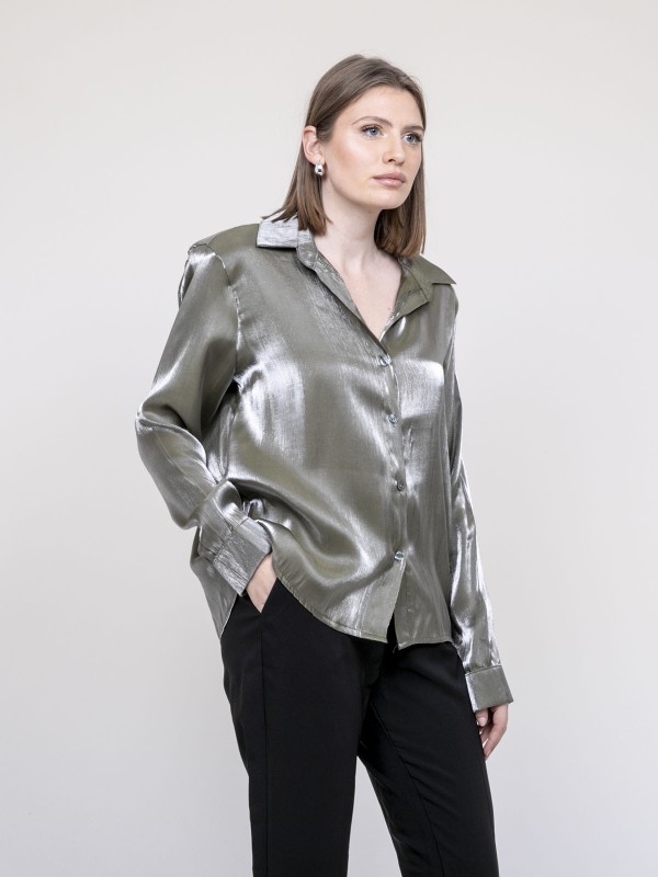 Chemise irisée ORIANA - Kaki