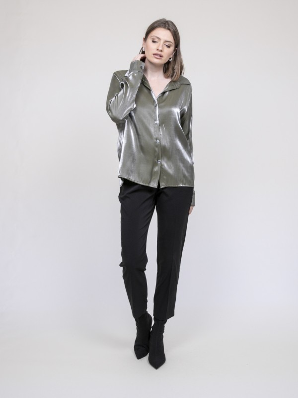 Chemise irisée ORIANA - Kaki