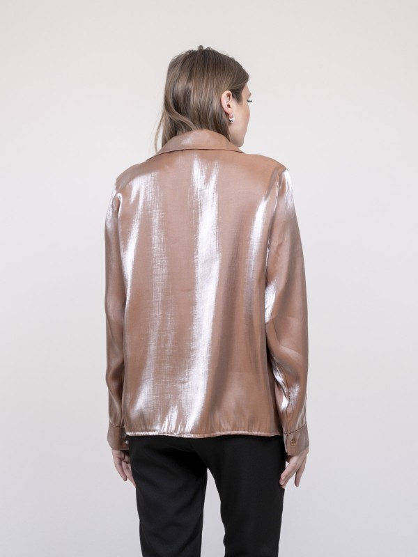 Chemise irisée ORIANA - Marron