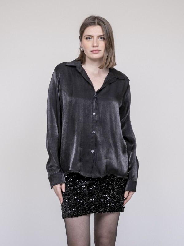 Chemise irisée ORIANA - Noir