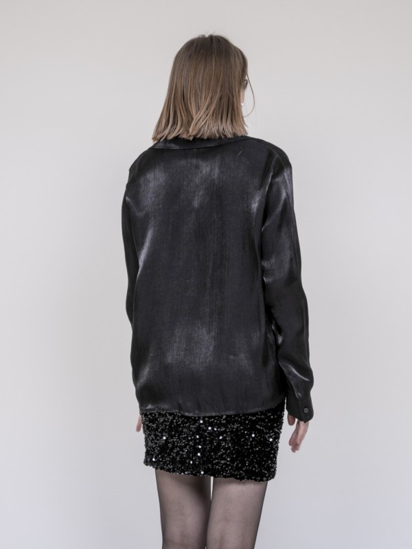 Chemise irisée ORIANA - Noir