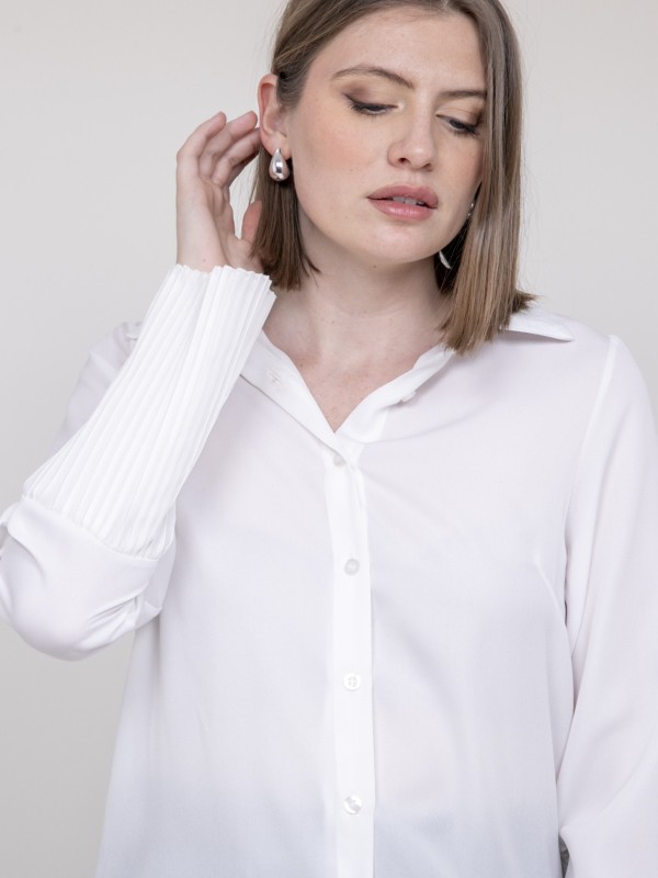 Chemise manches plissées...