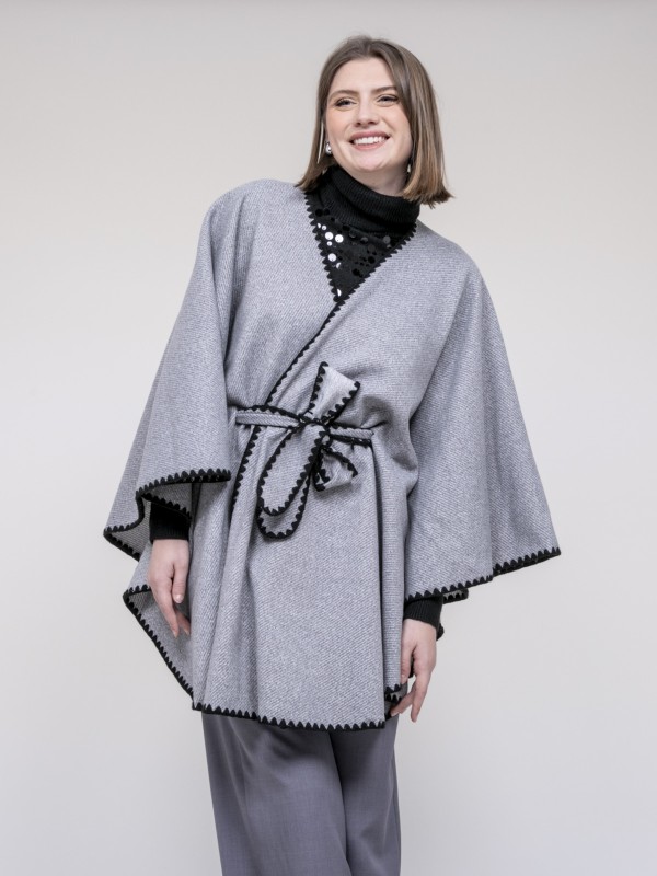Veste cape ULILA - Gris
