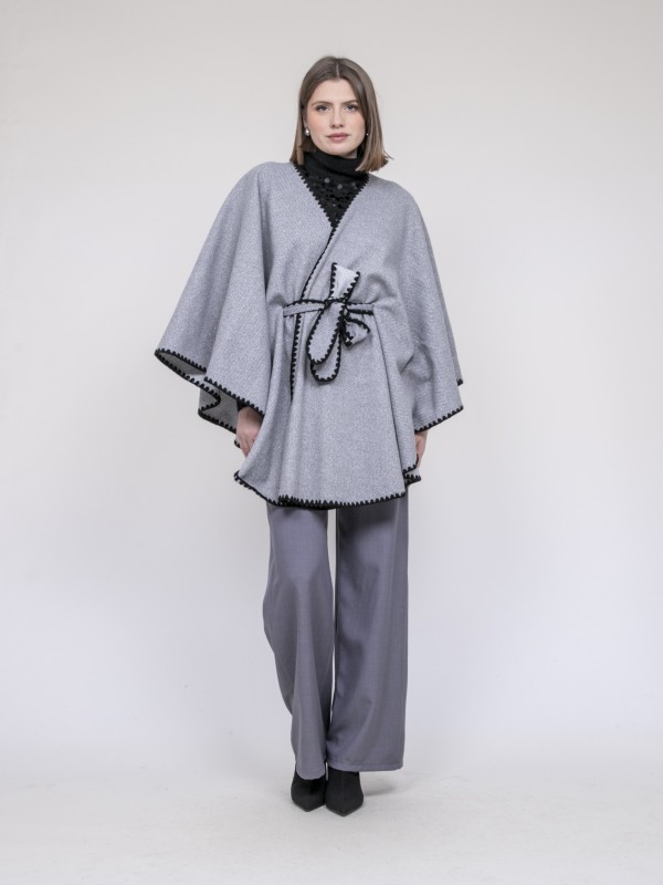 Veste cape ULILA - Gris