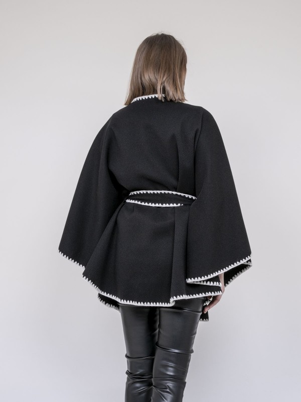 Veste cape ULILA - Noir