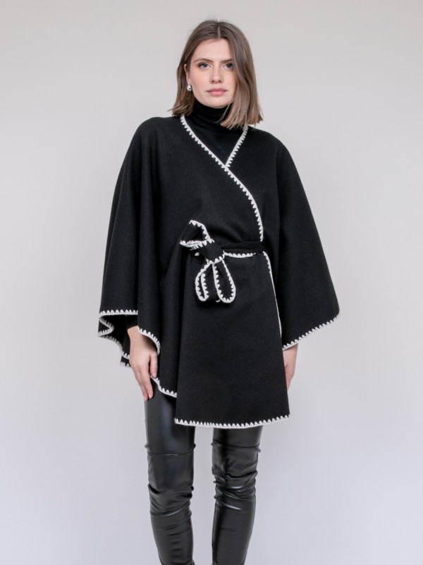 Veste cape ULILA - Noir