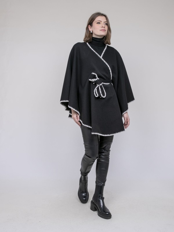 Veste cape ULILA - Noir