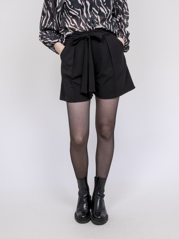 Short avec plis XIBELLE - Noir