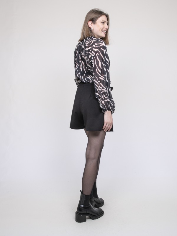 Short avec plis XIBELLE - Noir