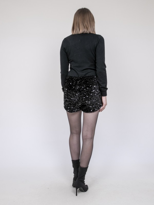 Short à sequin XITERIA - Noir