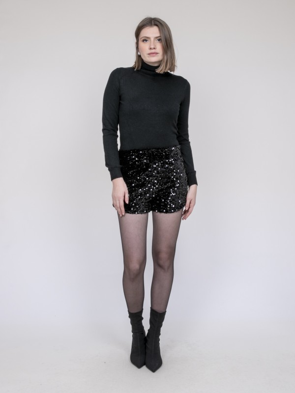 Short à sequin XITERIA - Noir