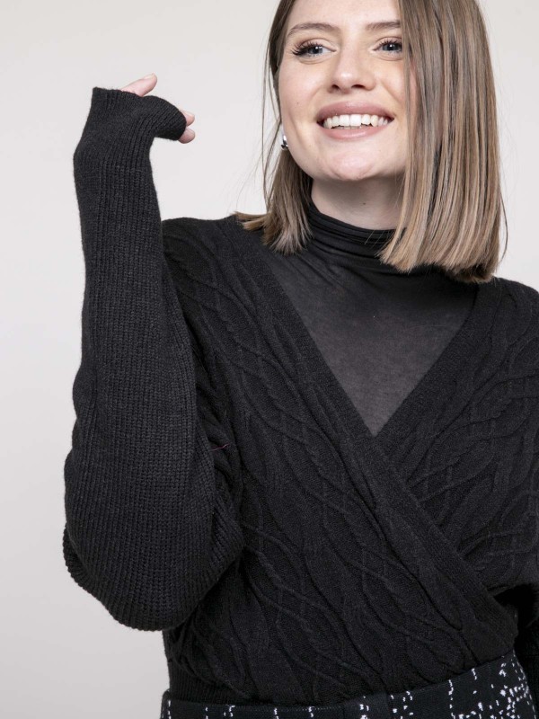 Pull cache coeur KEBIRA - Noir