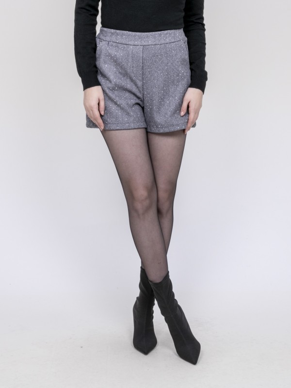 Short avec strass XAYAH - Gris