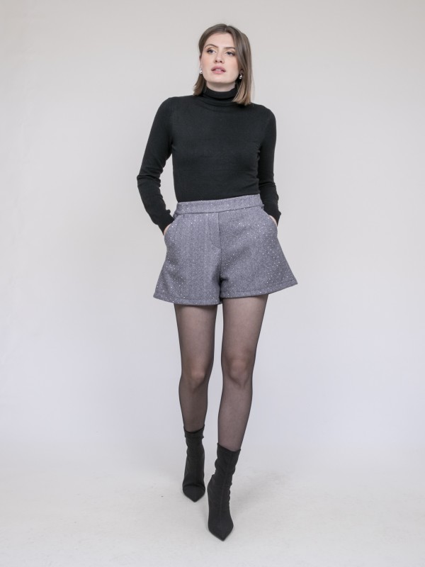 Short avec strass XAYAH - Gris
