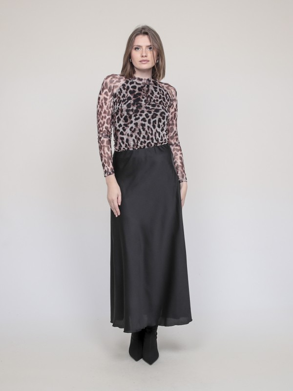 Jupe longue en satin XALPA...