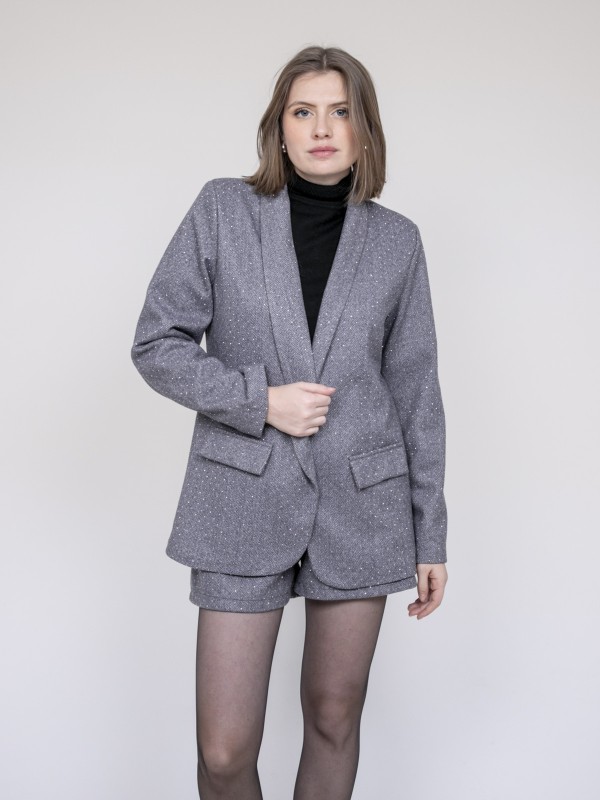 Blazer à strass ULISIA - Gris