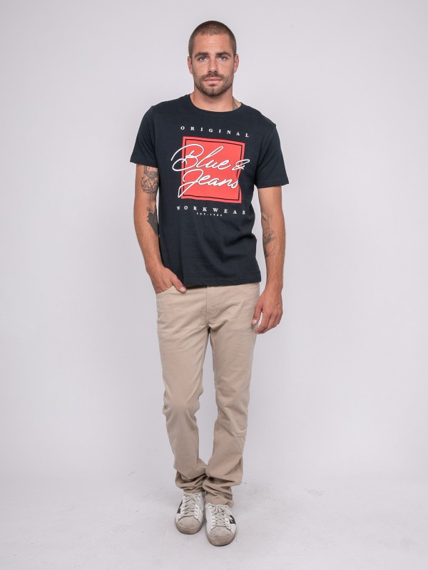 T-shirt pur coton à motif...