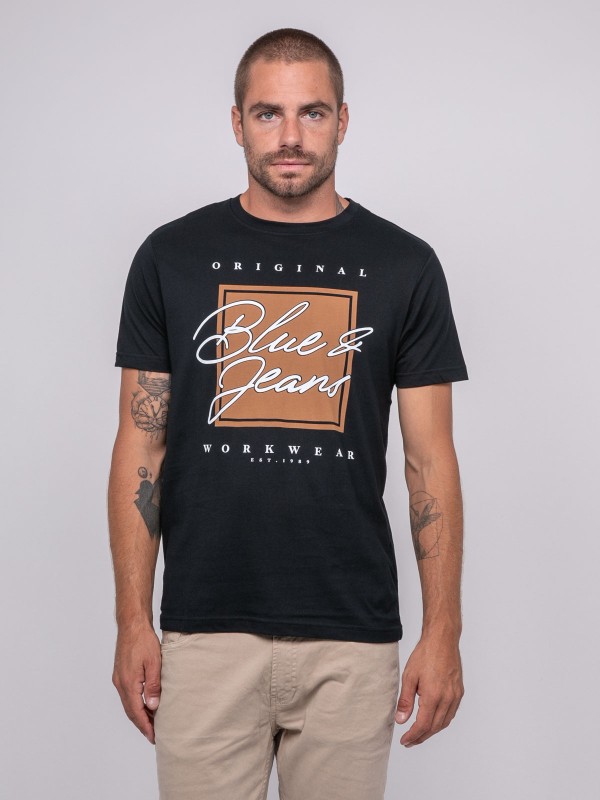 T-shirt pur coton à motif...