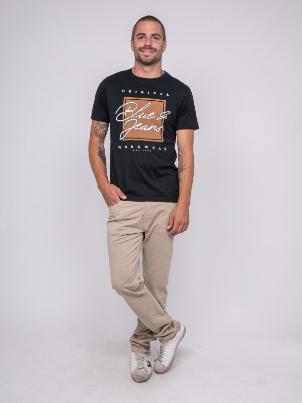 T-shirt pur coton à motif...