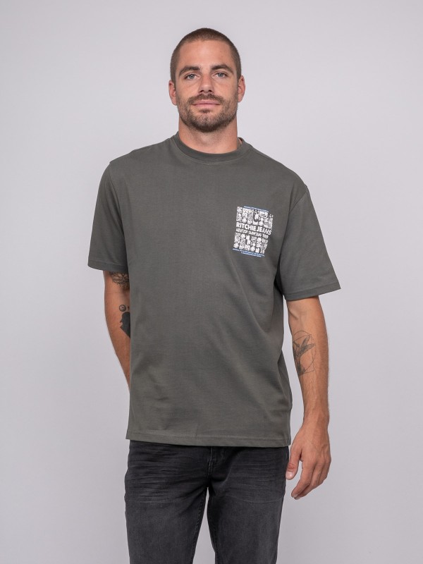 T-shirt pur coton à motif...