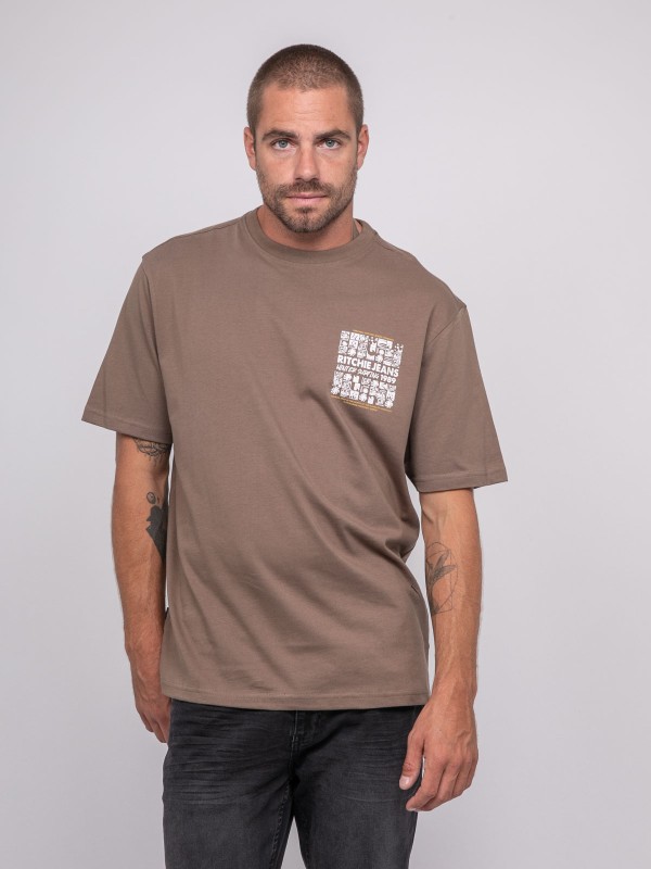 T-shirt pur coton à motif...