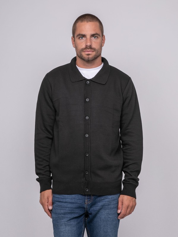 Cardigan col polo  boutonné...