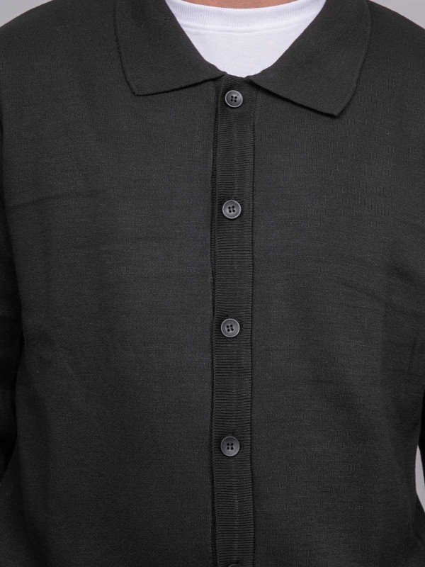 Cardigan col polo  boutonné...
