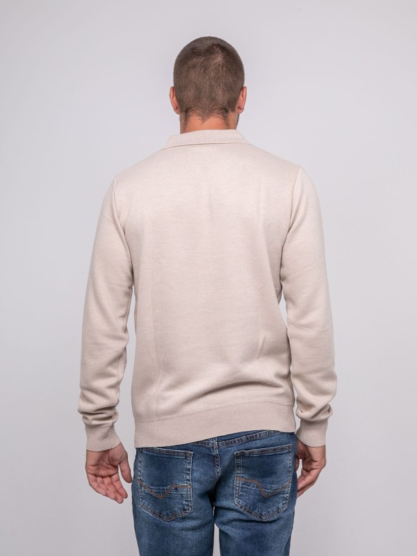 Pull col polo LOMEDI - Beige