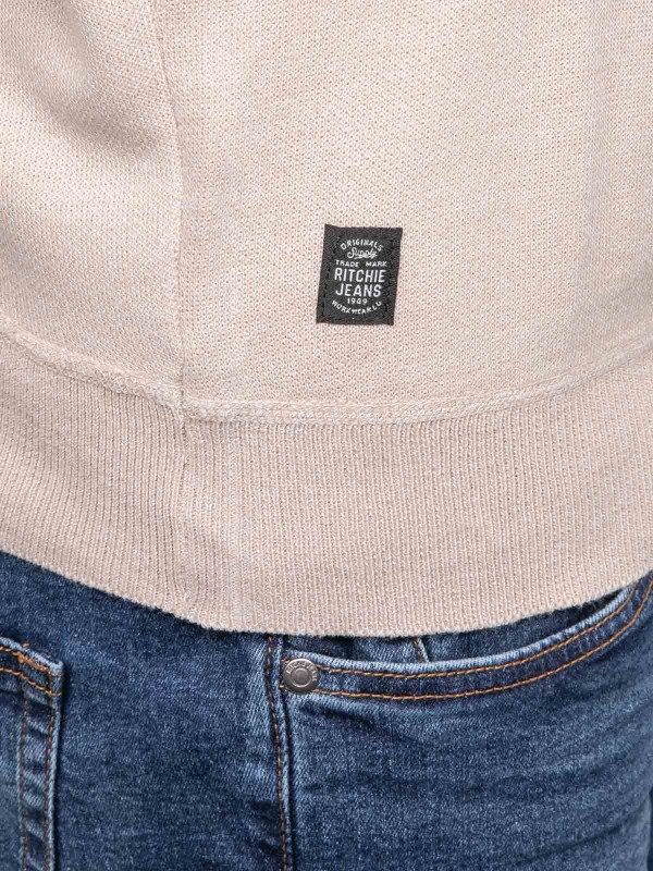 Pull col polo LOMEDI - Beige