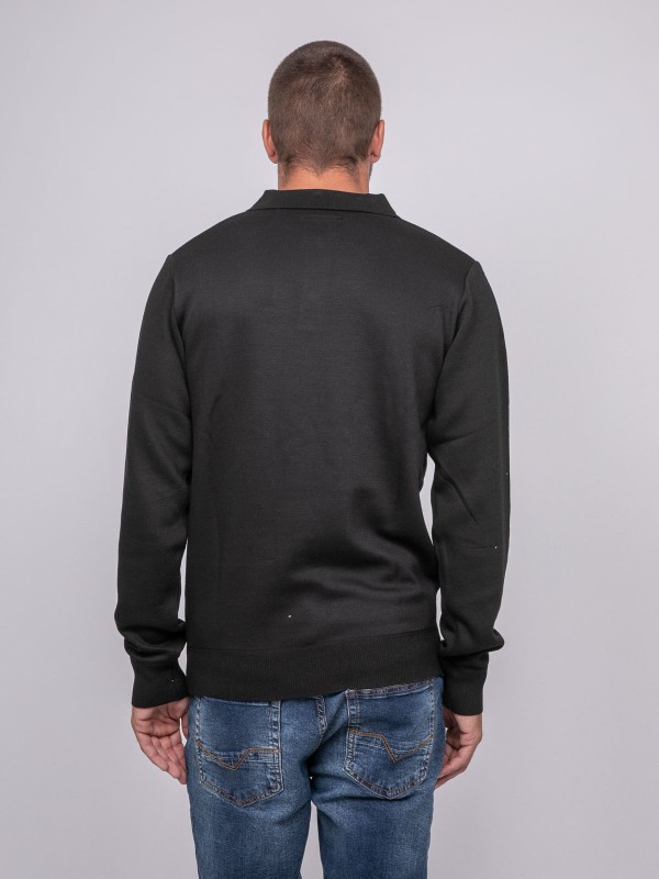 Pull col polo LOMEDI - Noir