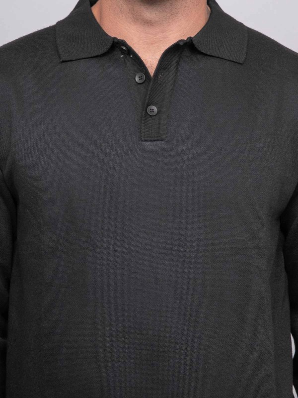 Pull col polo LOMEDI - Noir